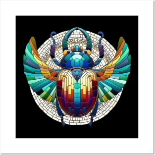 Egyptian Scarab Beetle -Mosaic Art Posters and Art